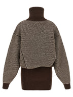 MM6 Maison Margiela Brown Wool Short Dress