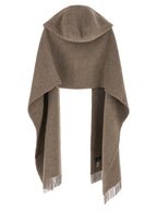 Brunello Cucinelli Brown Wool Scarf