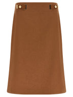 Fendi Brown Linen Midi Skirt