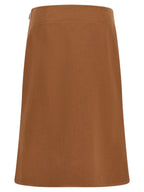 Fendi Brown Linen Midi Skirt
