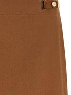 Fendi Brown Linen Midi Skirt