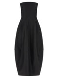 Khaite Black Wool Long Dress