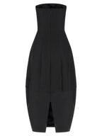 Khaite Black Wool Long Dress