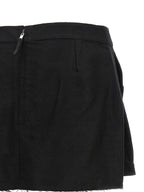 Rick Owens Black Ramie Long Skirt