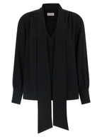 Alberto Biani Black Triacetate Blouse