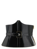 Elisabetta Franchi Black Leather High-Waist Belt