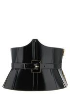 Elisabetta Franchi Black Leather High-Waist Belt