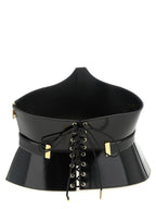 Elisabetta Franchi Black Leather High-Waist Belt