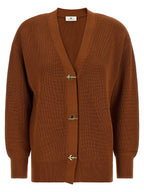 Elisabetta Franchi Brown Viscose Cardigan