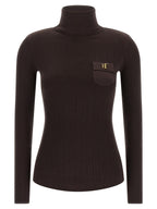 Elisabetta Franchi Brown Lycra Cardigan