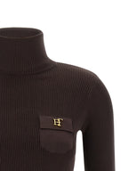 Elisabetta Franchi Brown Lycra Cardigan