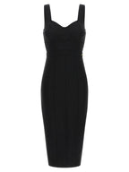 Elisabetta Franchi Black Polyamide Midi Dress