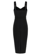 Elisabetta Franchi Black Polyamide Midi Dress