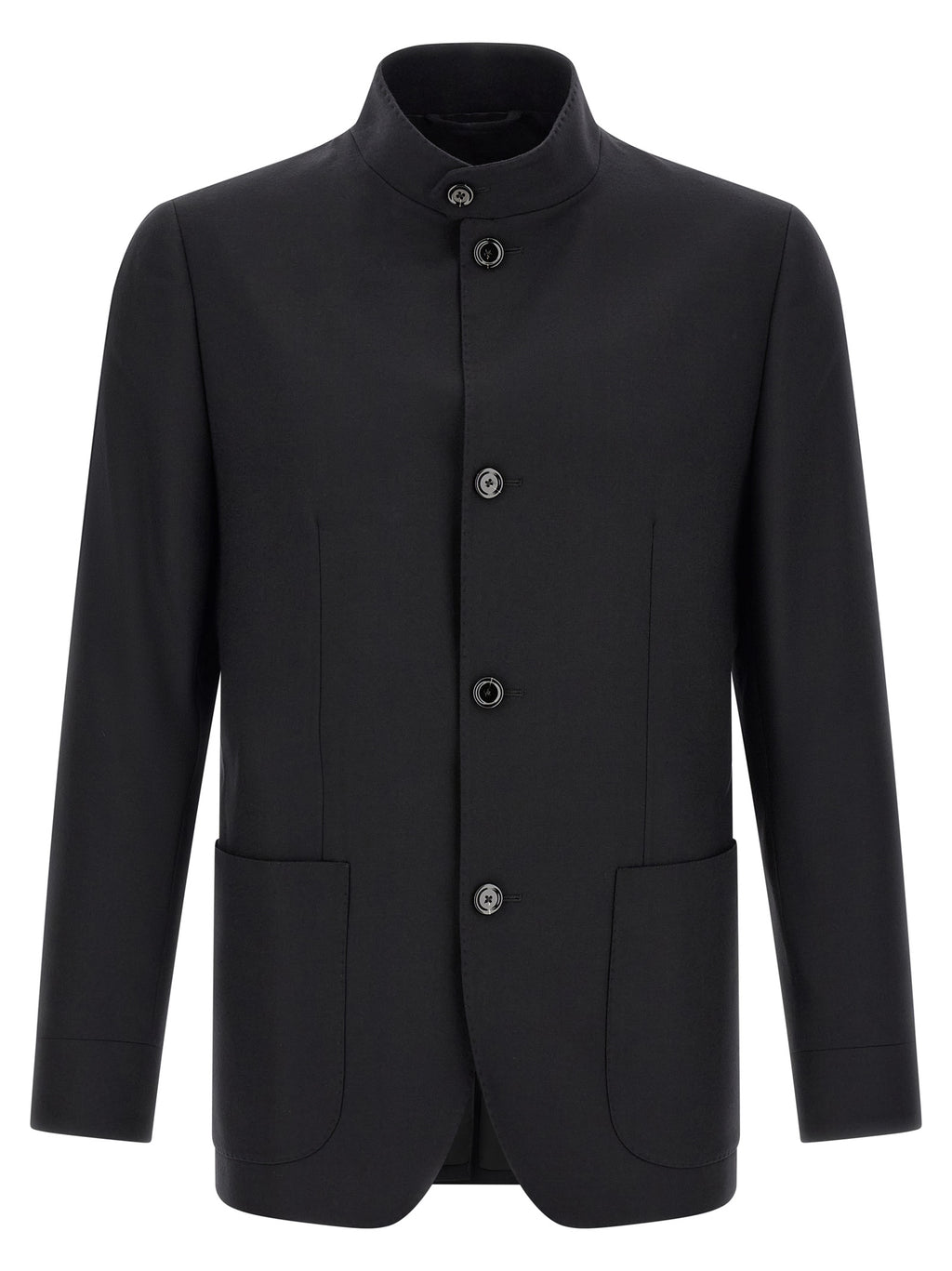 Lardini Black Cashmere Full-Length Jacket