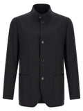 Lardini Black Cashmere Full-Length Jacket