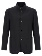 Lardini Black Cashmere Full-Length Jacket