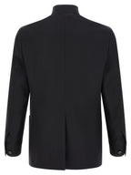 Lardini Black Cashmere Full-Length Jacket