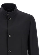 Lardini Black Cashmere Full-Length Jacket