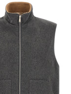 Lardini Gray Virgin Wool Sleeveless Jacket