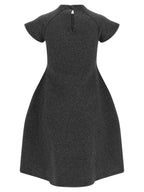 Jil Sander Gray Virgin Wool Midi Dress