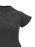 Jil Sander Gray Virgin Wool Midi Dress