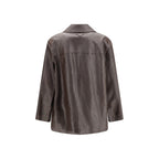Saint Laurent Black Wool Oves Aries Leather Jacket
