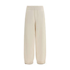 Brunello Cucinelli White Cashmere Casual Pants