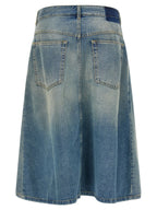 Maison Margiela Blue Cotton Midi Skirt