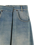 Maison Margiela Blue Cotton Midi Skirt