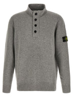 Stone Island Gray Virgin Wool Cardigan