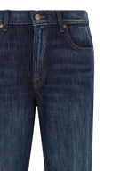 7 For All Mankind Blue Cotton Flared Jeans