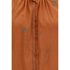 Forte_Forte Orange Cotton Pattern Shirt