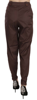 Braune High Waist Tapered Anzughose