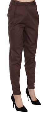Braune High Waist Tapered Anzughose
