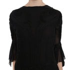 Miniabito Shift Nero in Seta con Paillettes
