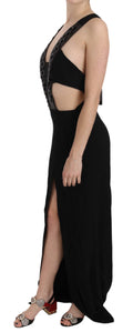 Schwarzes Lederkleid aus Crystal-Leder mit ausgestelltem Rock