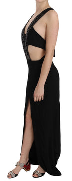 Schwarzes Lederkleid aus Crystal-Leder mit ausgestelltem Rock