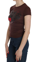 Brown Hearts Kurzarm Freizeit T-Shirt Top
