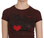 Brown Hearts Kurzarm Freizeit T-Shirt Top