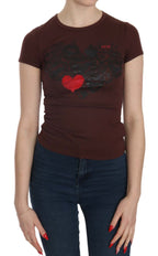 Brown Hearts Kurzarm Freizeit T-Shirt Top