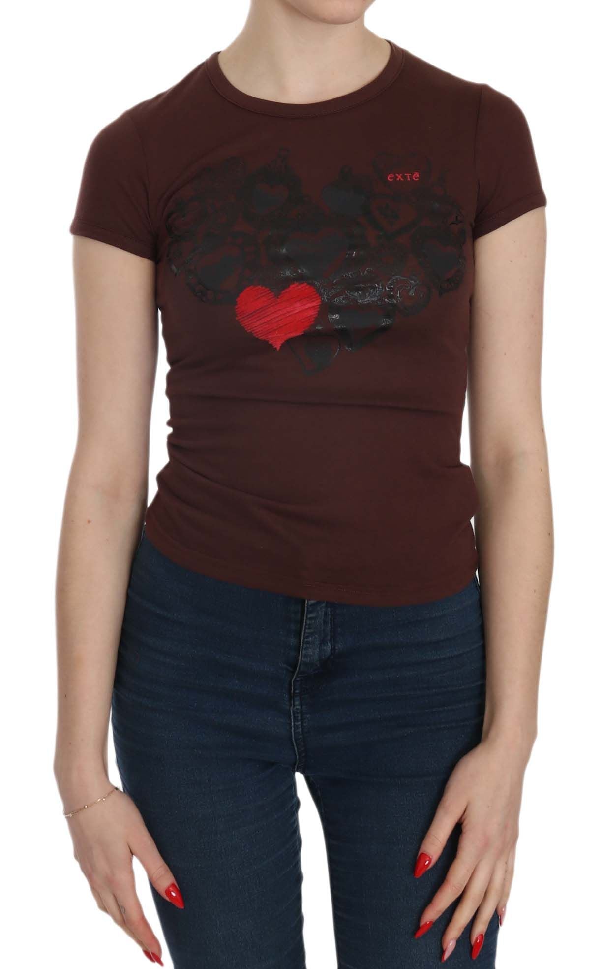 Brown Hearts Kurzarm Freizeit T-Shirt Top