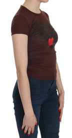 Brown Hearts Kurzarm Freizeit T-Shirt Top