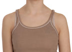 Brown Sleeveless Spaghetti Strap Tank Blouse