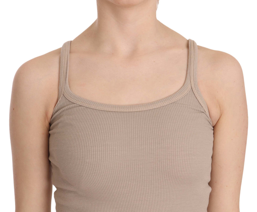Braunes ärmelloses Spaghettiträger-Top (Bluse)