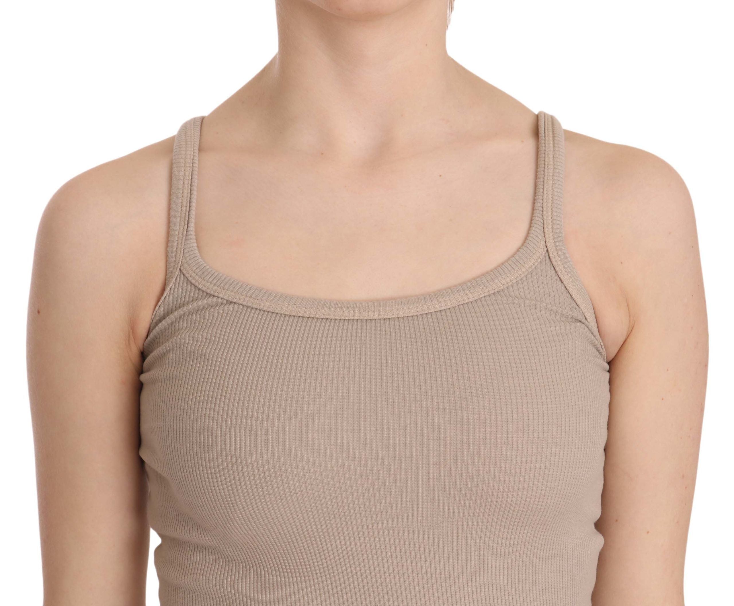 Braunes ärmelloses Spaghettiträger-Top (Bluse)