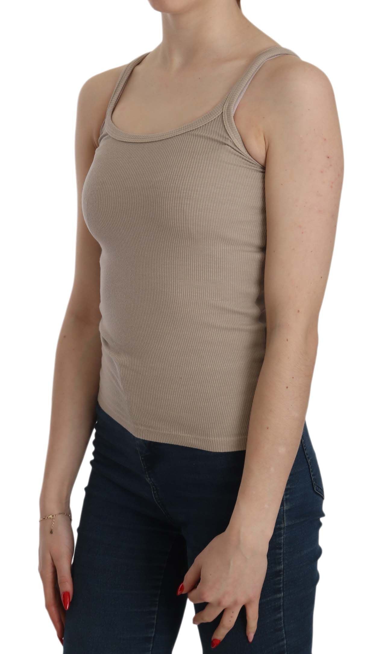 Braunes ärmelloses Spaghettiträger-Top (Bluse)