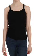 Schwarze ärmellose Bluse mit Spaghettiträgern