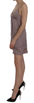 Lila A-Linien-Minikleid aus Seide