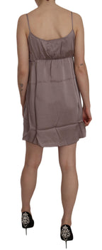 Lila A-Linien-Minikleid aus Seide