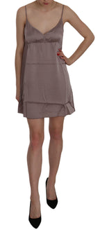 Lila A-Linien-Minikleid aus Seide